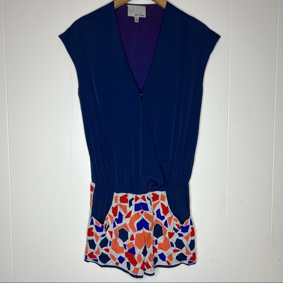 Revolve Chloe Oliver Womdrous Lusted Beaded Romper Navy Sz S - Picture 2 of 7
